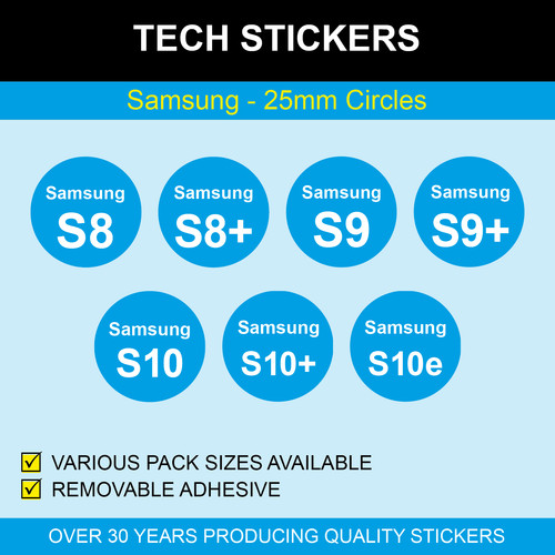 25mm samsung stickers - samsung, labels
